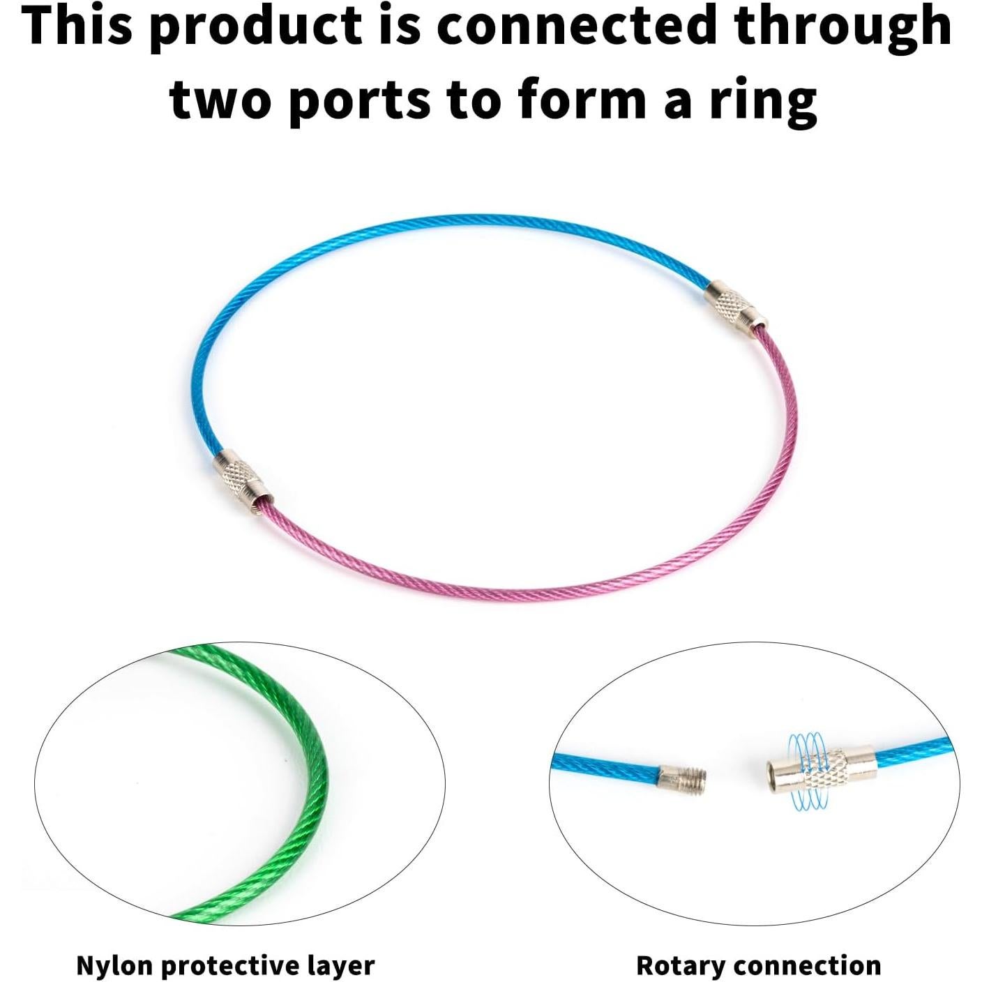 18 Anillos de Llave de Acero Inoxidable con Recubrimiento - 15.24 cm