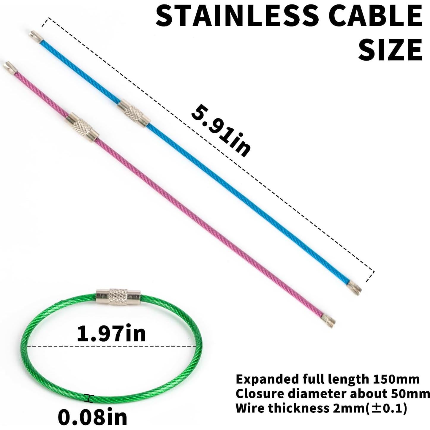 18 Anillos de Llave de Acero Inoxidable con Recubrimiento - 15.24 cm