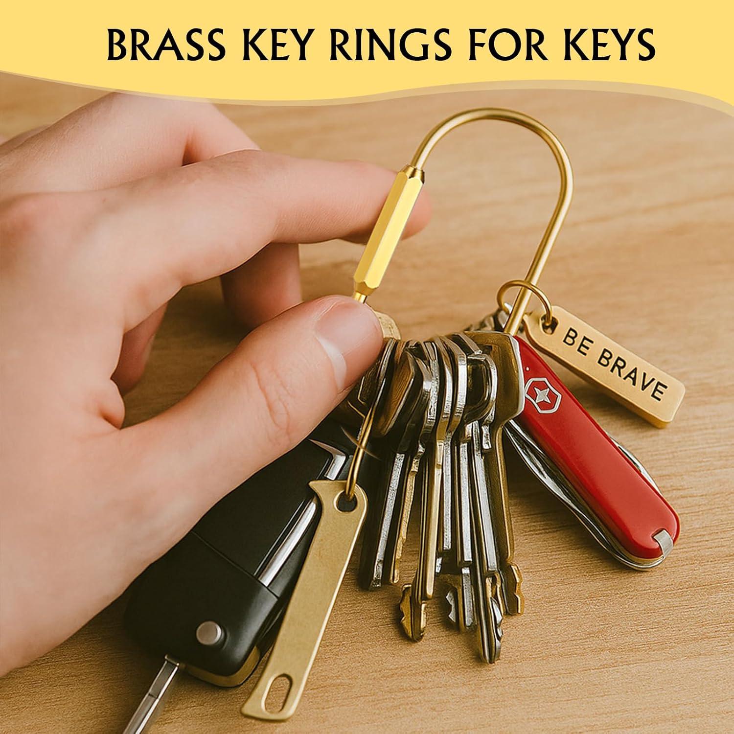 Anillas de Llave de Latón Dorado Tiezzi - 4 Anillas con Carabinero