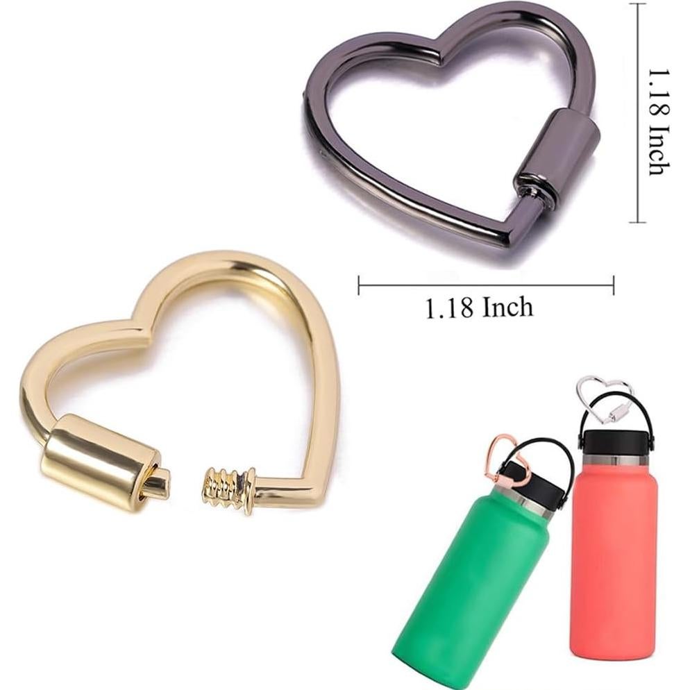 Juego de 6 Carabiners en Forma de Corazón KCKEYS 30mm Aluminio
