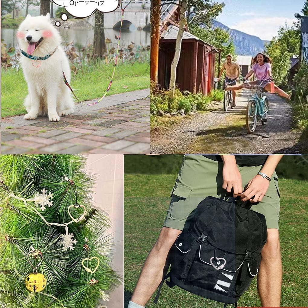 Juego de 6 Carabiners en Forma de Corazón KCKEYS 30mm Aluminio