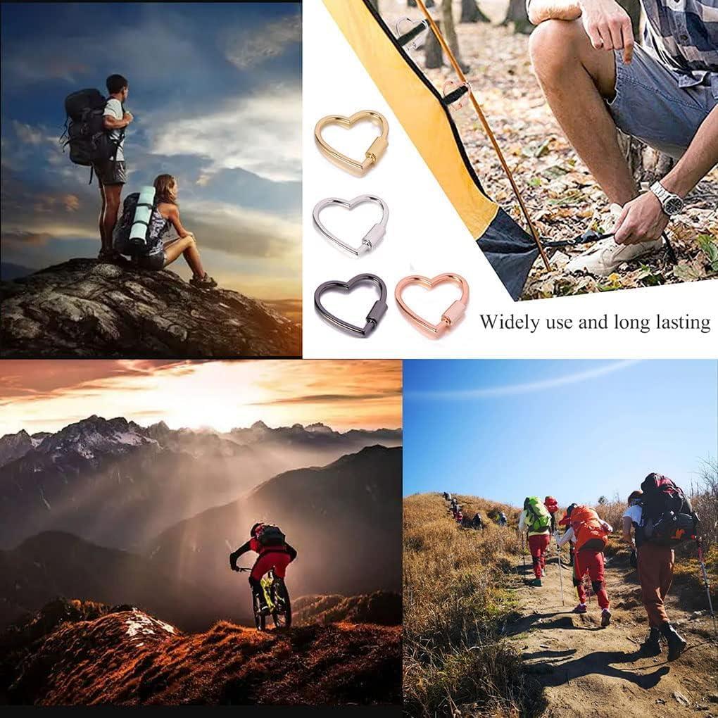 Juego de 6 Carabiners en Forma de Corazón KCKEYS 30mm Aluminio