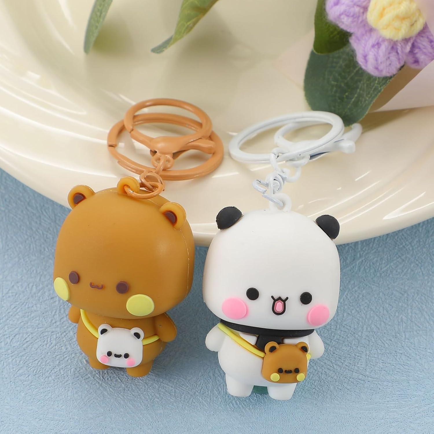 Llavero Kawaii Bubu Dudu 2PCS Osos Panda para Mujeres