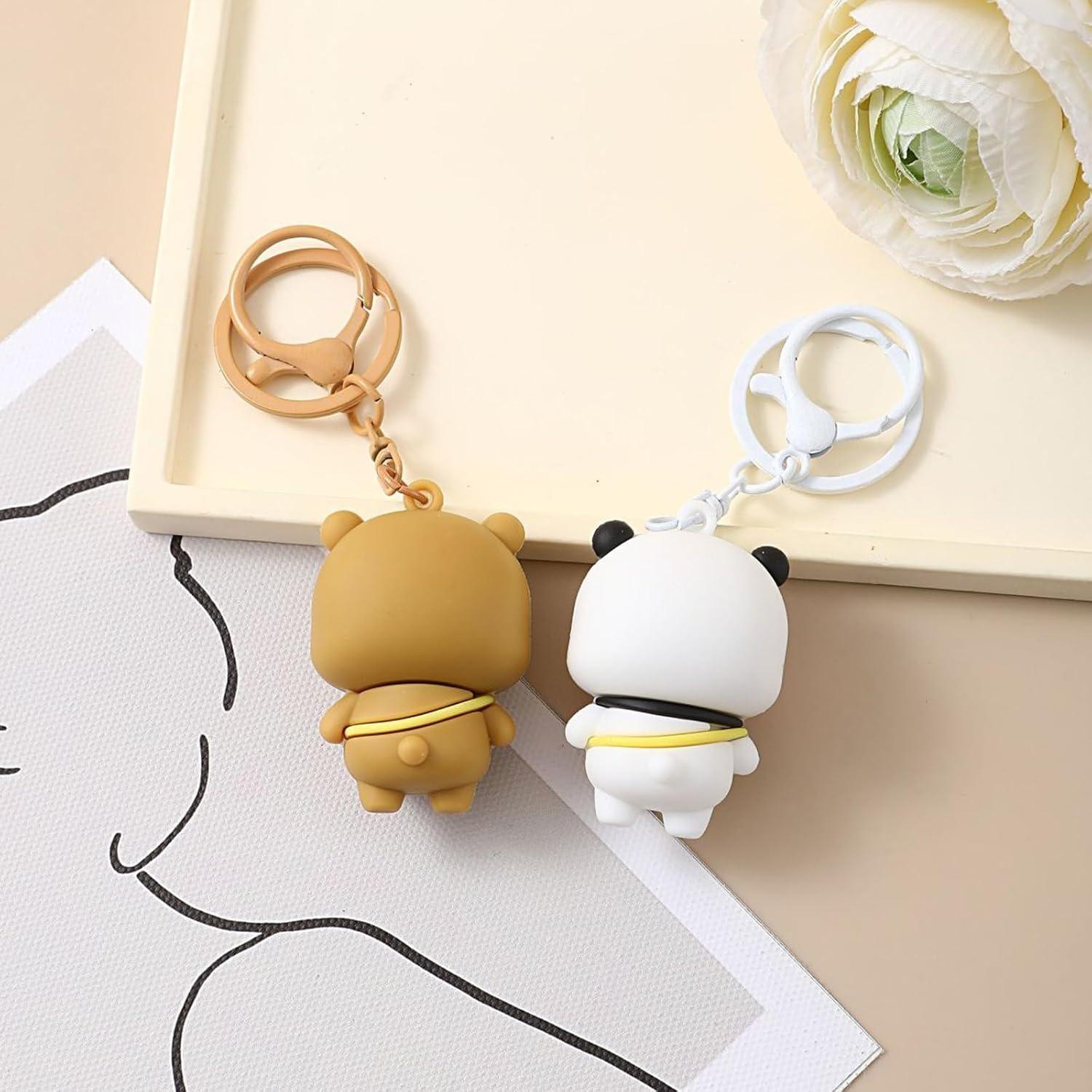 Llavero Kawaii Bubu Dudu 2PCS Osos Panda para Mujeres