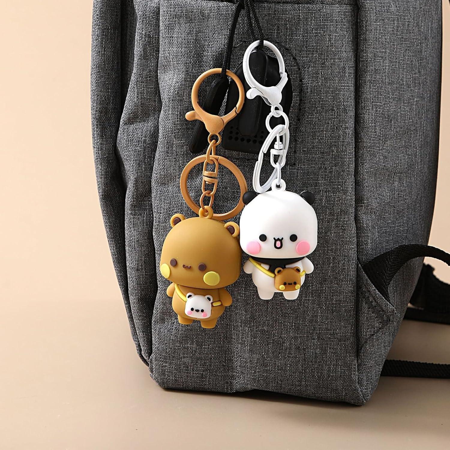 Llavero Kawaii Bubu Dudu 2PCS Osos Panda para Mujeres