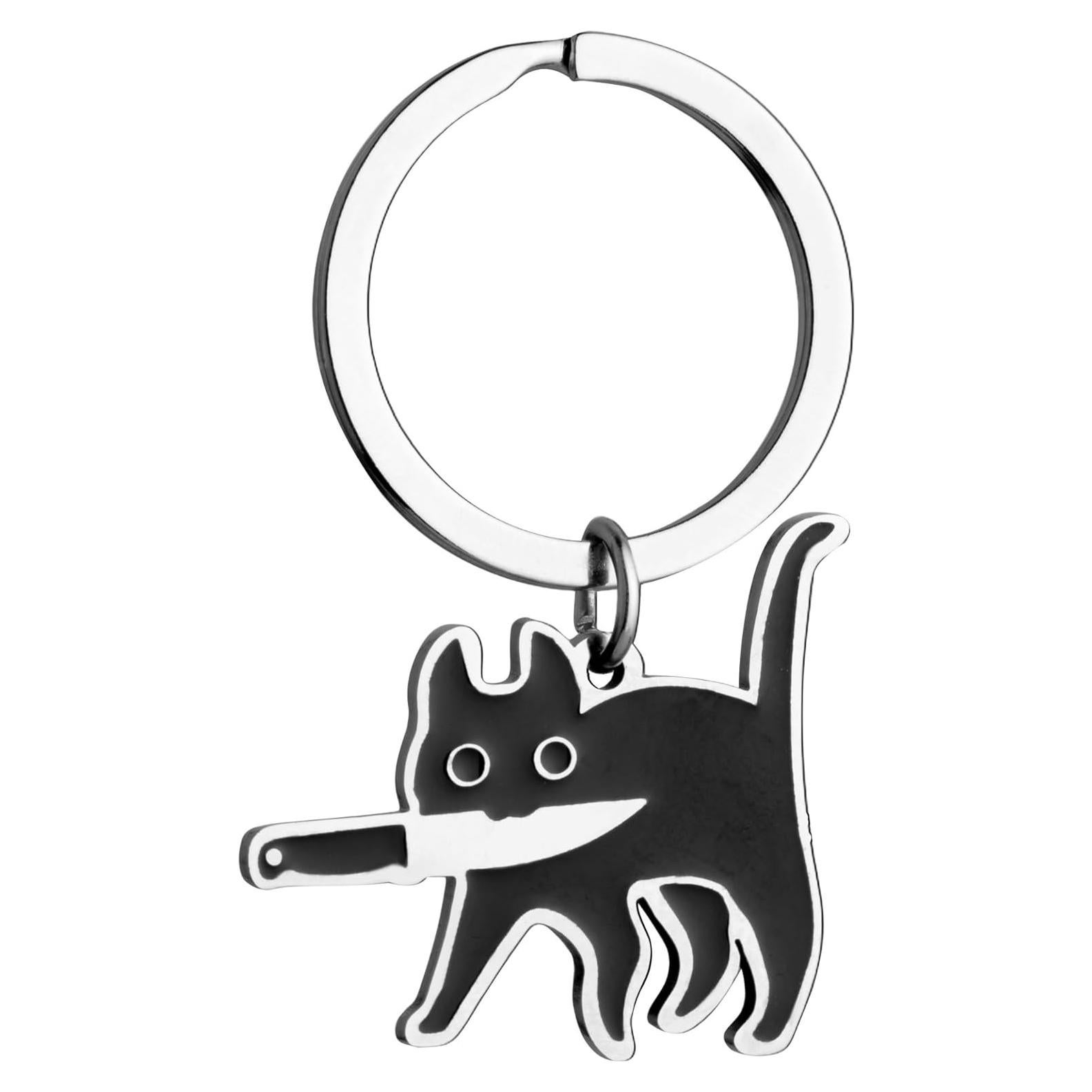 Llavero de gato negro XIANNVXI para mujeres - 4.57x3.05 cm