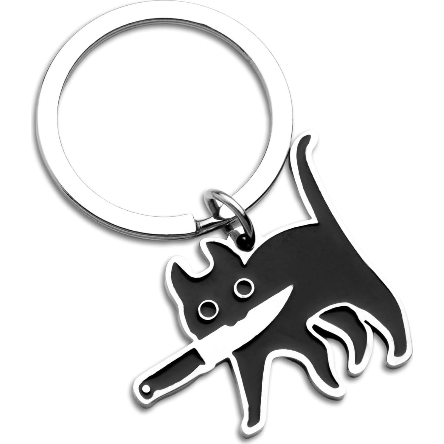 Llavero de gato negro XIANNVXI para mujeres - 4.57x3.05 cm