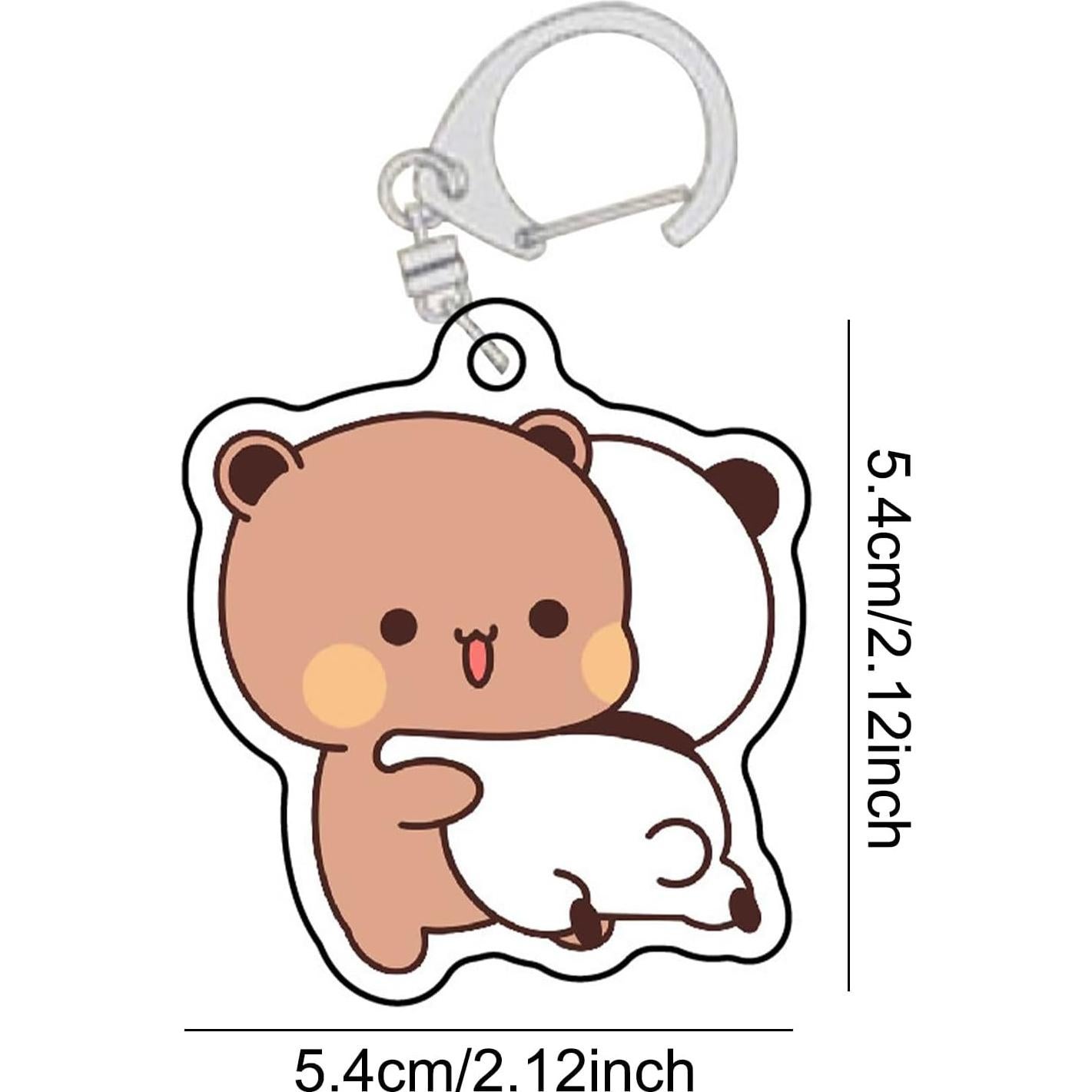 Llavero Acrílico Kawaii Osos Panda Bubu Dudu 4 Pcs