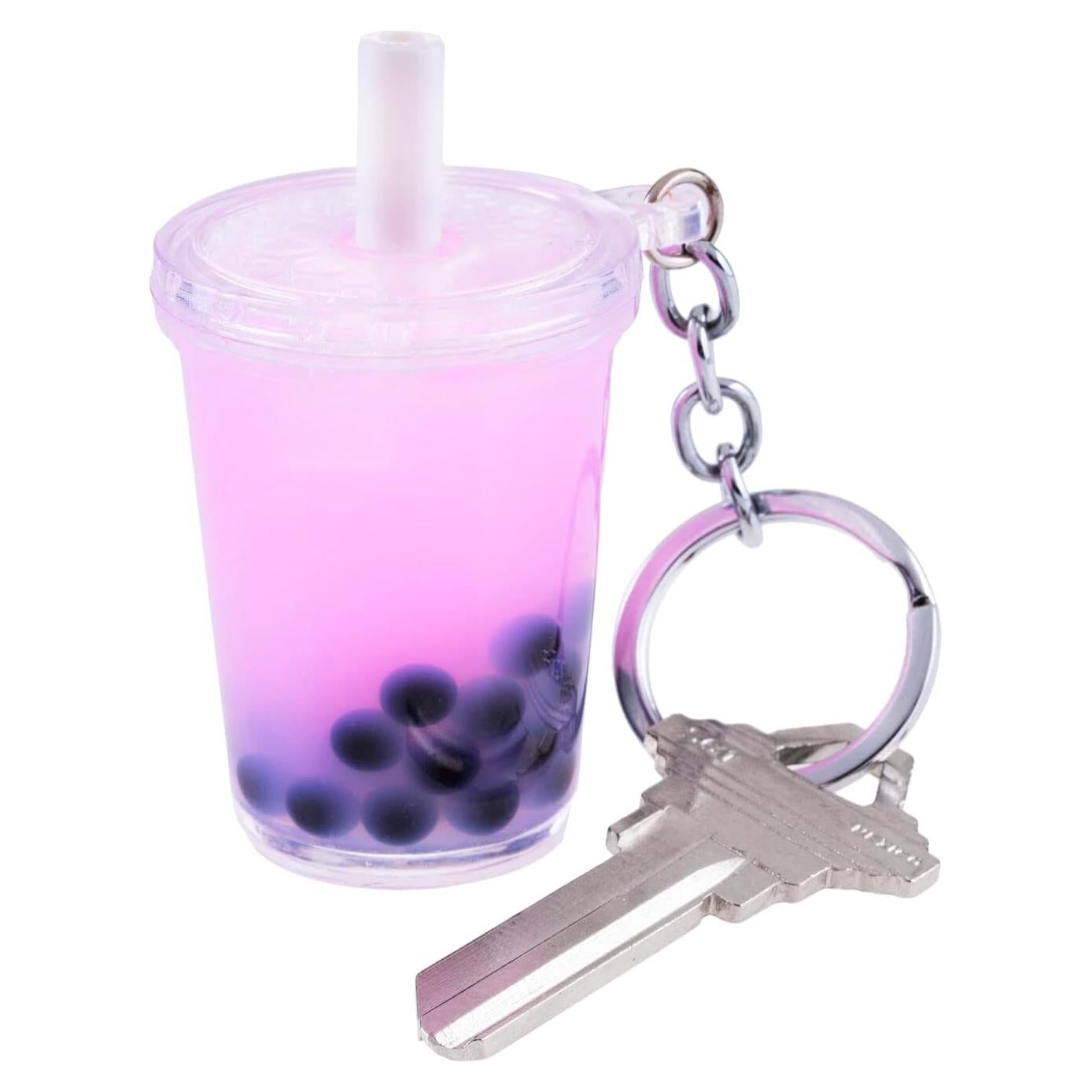 Llave de peluche bebida boba Emii Creations morado 7.6cm