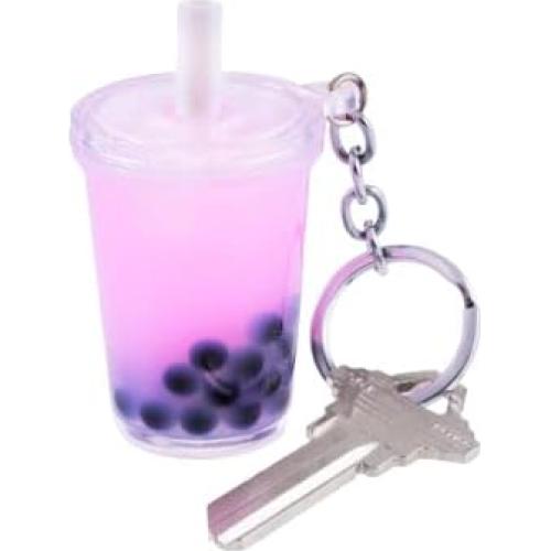 Llave de peluche bebida boba Emii Creations morado 7.6cm