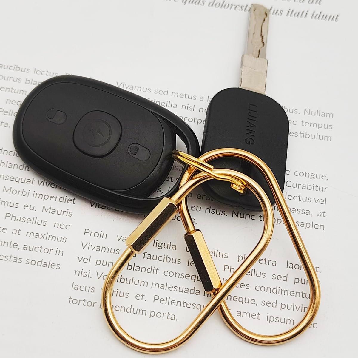 Juego de 5 Anillos de Llave de Latón Dorado Organizador