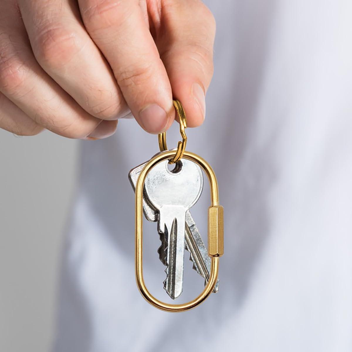 Juego de 5 Anillos de Llave de Latón Dorado Organizador