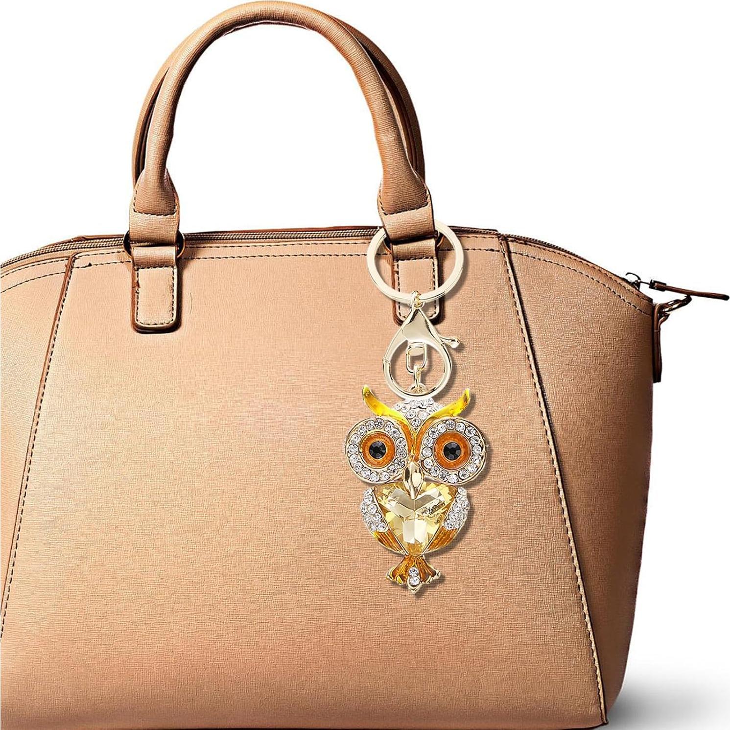Llave de Encanto para Mujeres Búho Dorado con Cristal 6.3cm