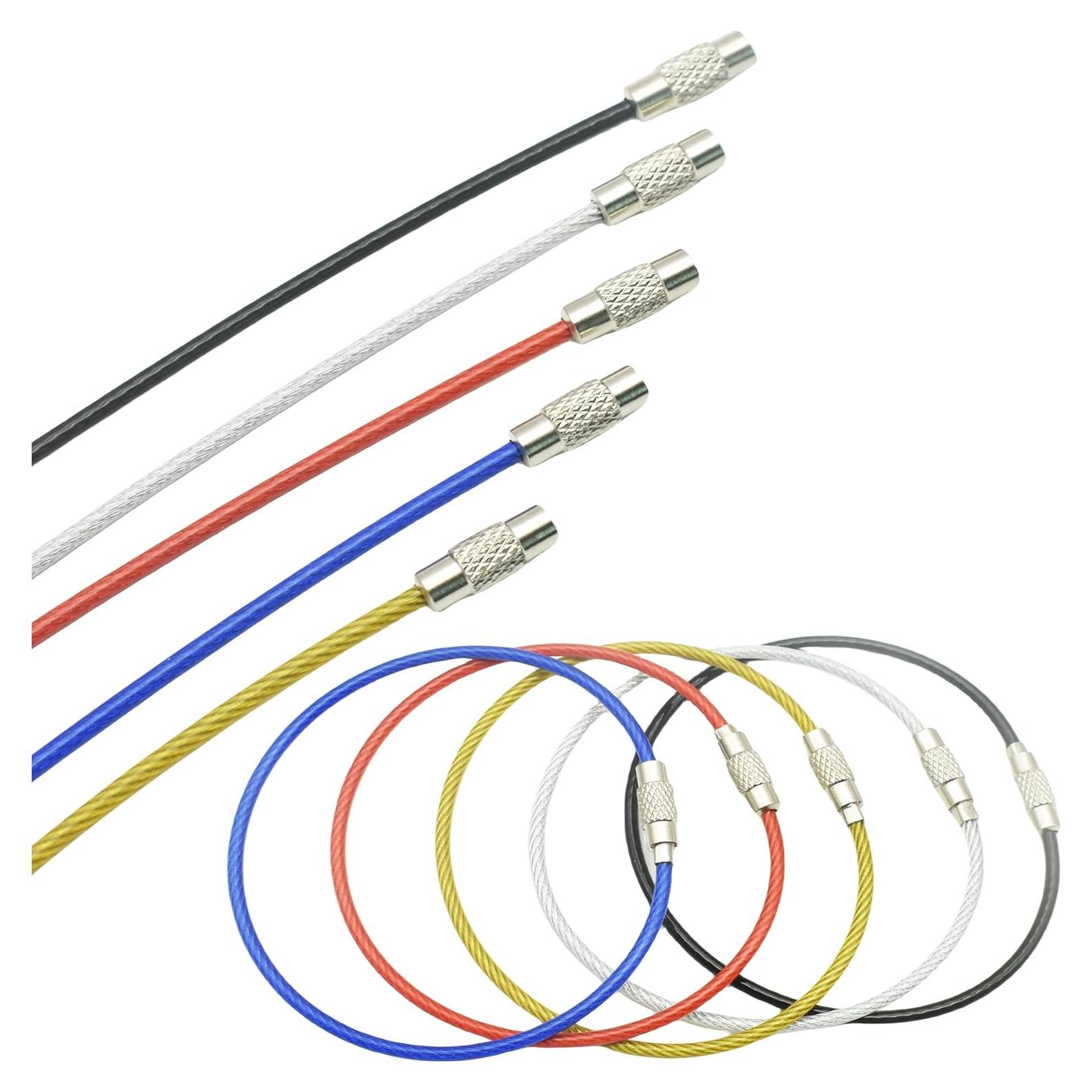 Paquete de 50 llaveros de cable 2mm MyyYiTar multicolor