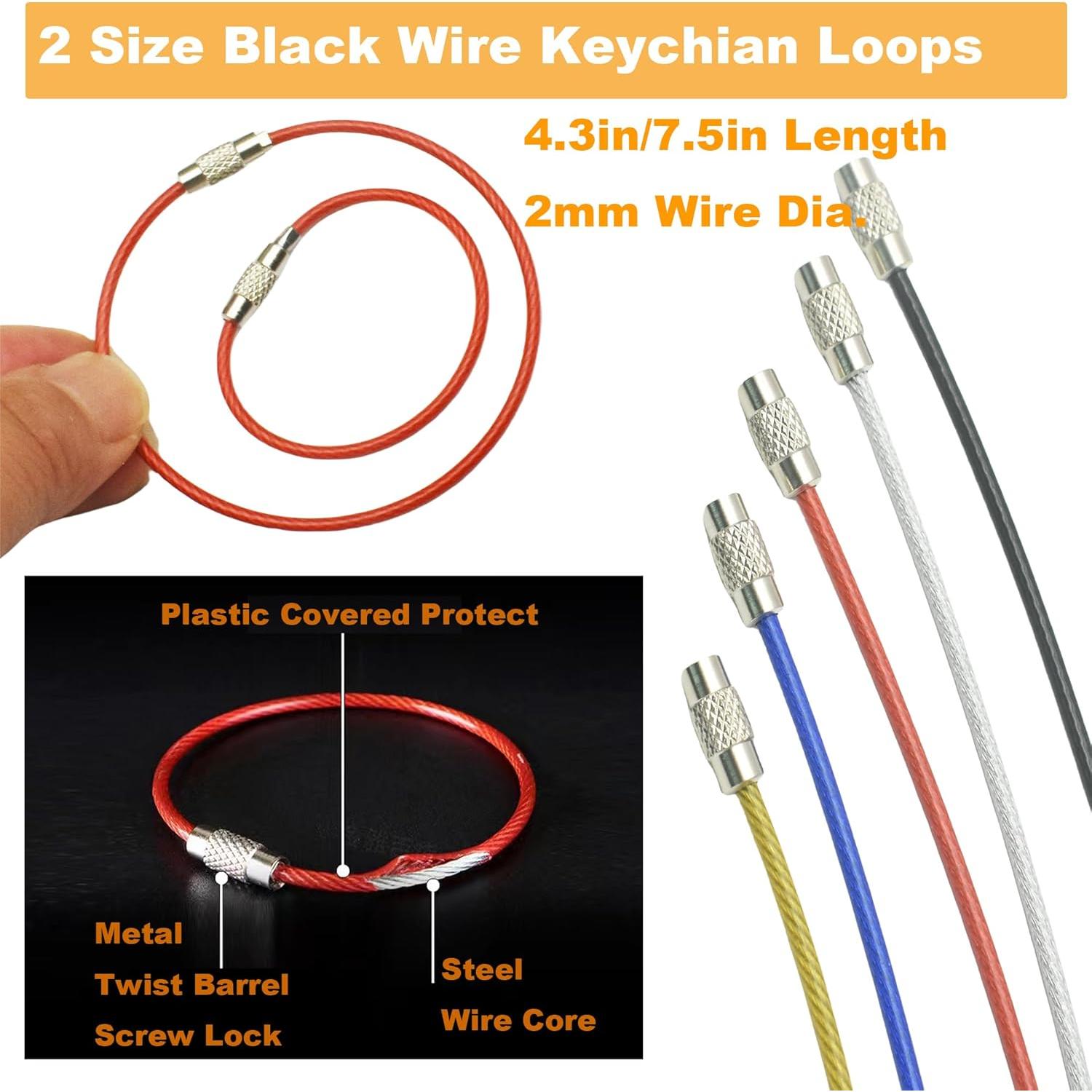 Paquete de 50 llaveros de cable 2mm MyyYiTar multicolor