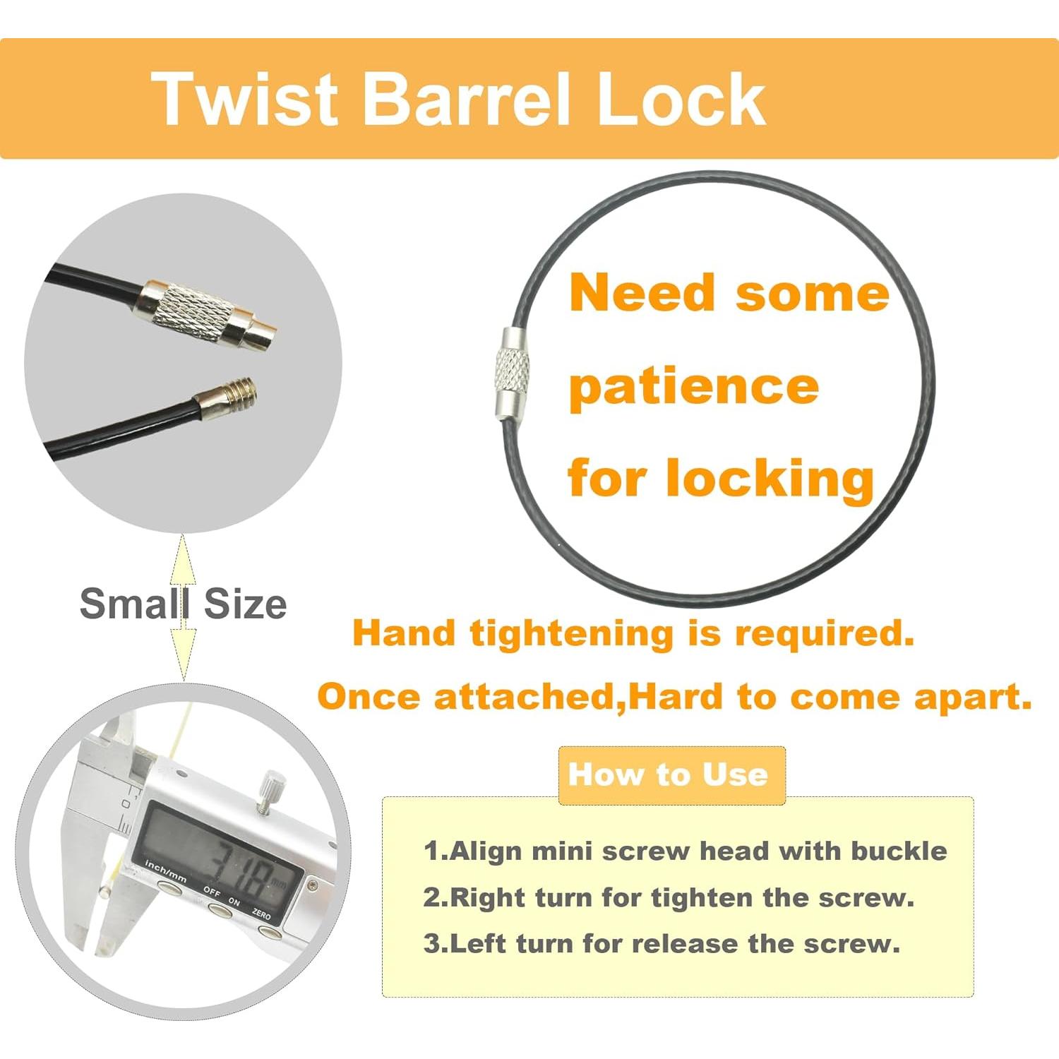 Paquete de 50 llaveros de cable 2mm MyyYiTar multicolor