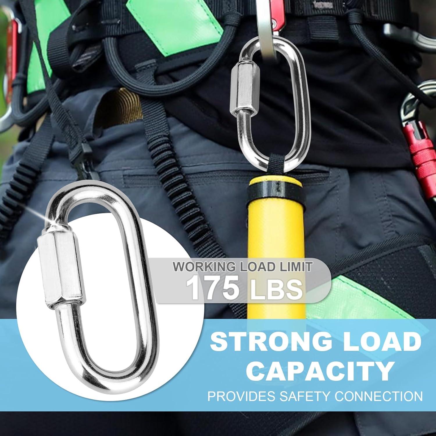 10 Enlaces Rápidos de Cadena Vmuter 3.81 cm Acero Inoxidable 80 kg