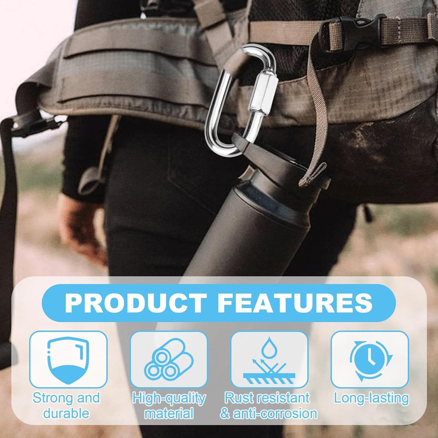 10 Enlaces Rápidos de Cadena Vmuter 3.81 cm Acero Inoxidable 80 kg