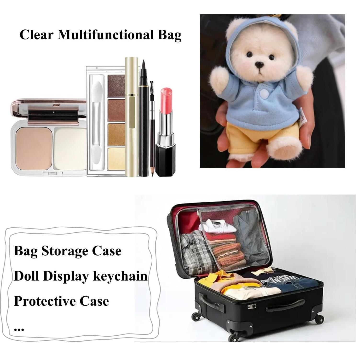 Bolsa de exhibición grande PVC transparente con llavero