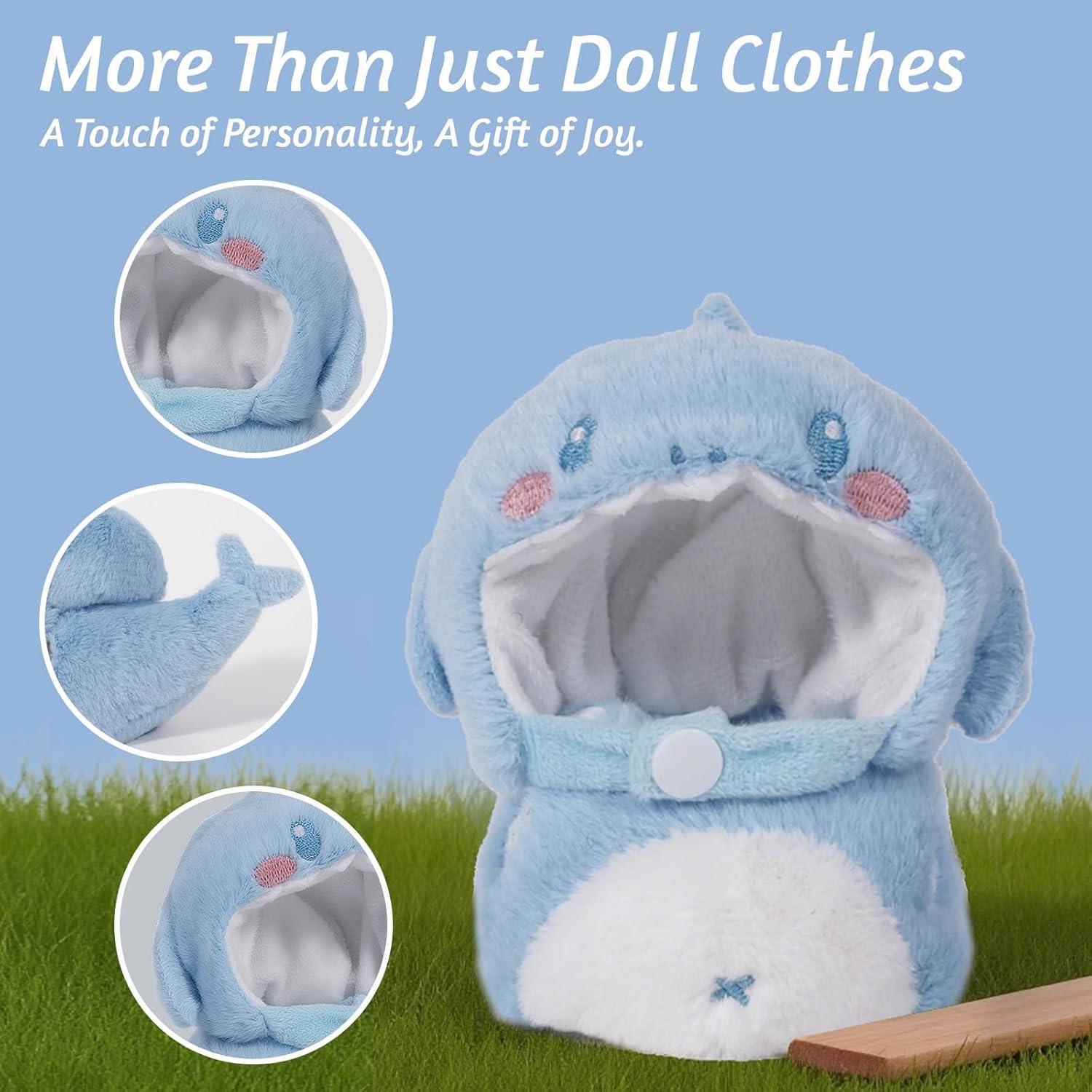 Muñeco de Llavero 17cm Tiburón Azul con Ropa y Accesorios