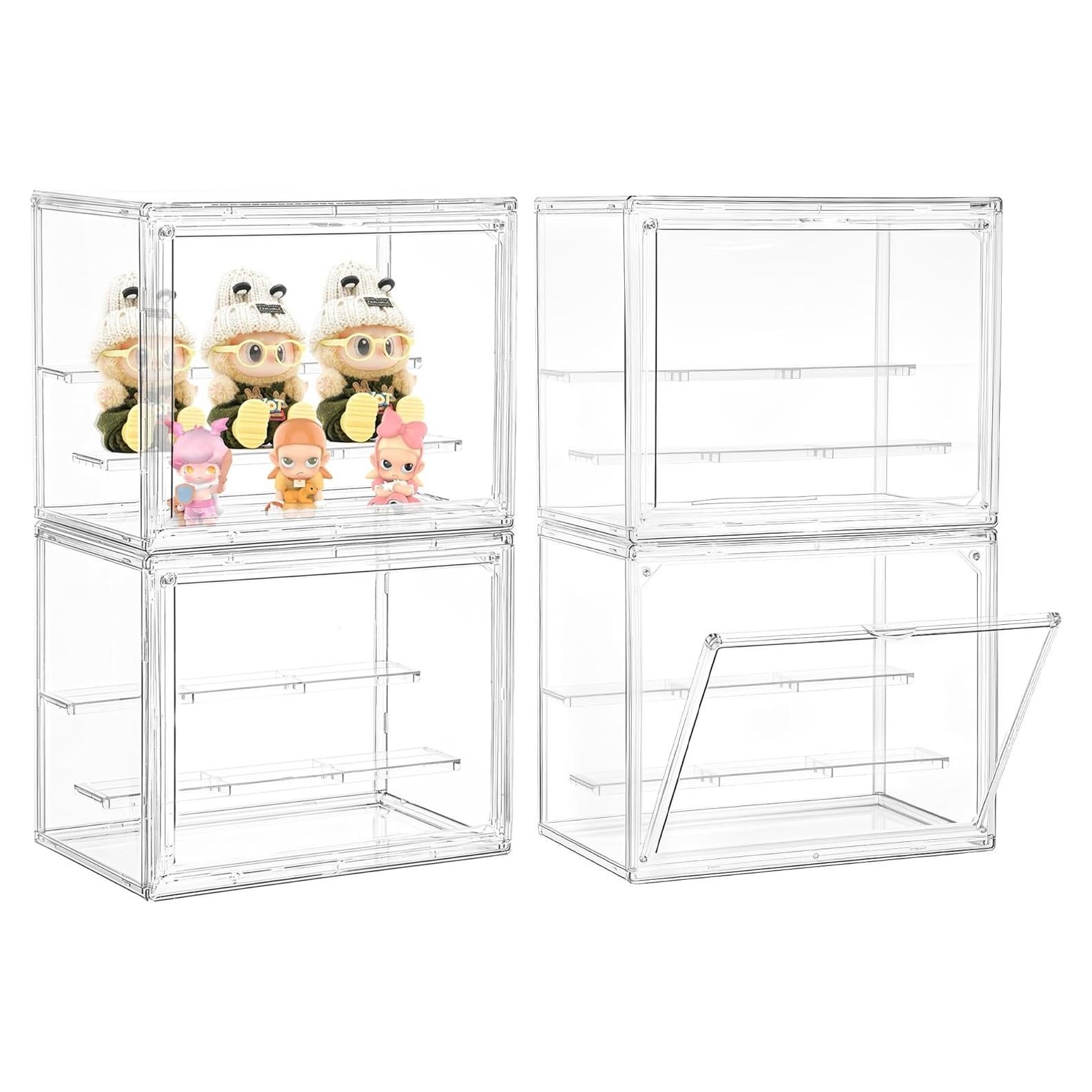 Caja de Exhibición Acrílica LXLXXL 4 Niveles Ajustable Transparente