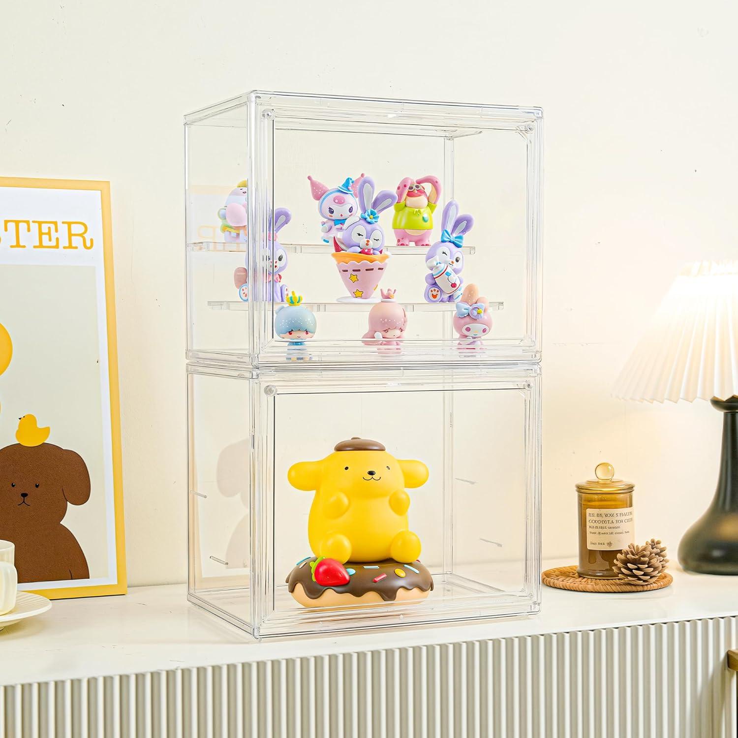 Caja de Exhibición Acrílica LXLXXL 4 Niveles Ajustable Transparente