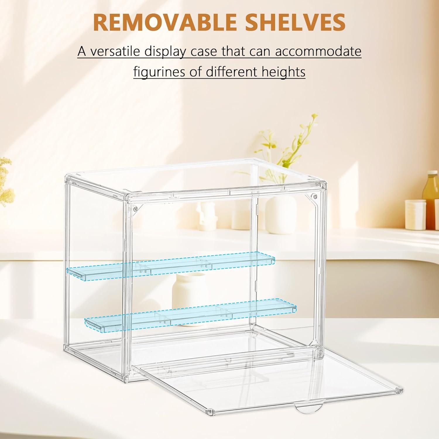 Caja de Exhibición Acrílica LXLXXL 4 Niveles Ajustable Transparente