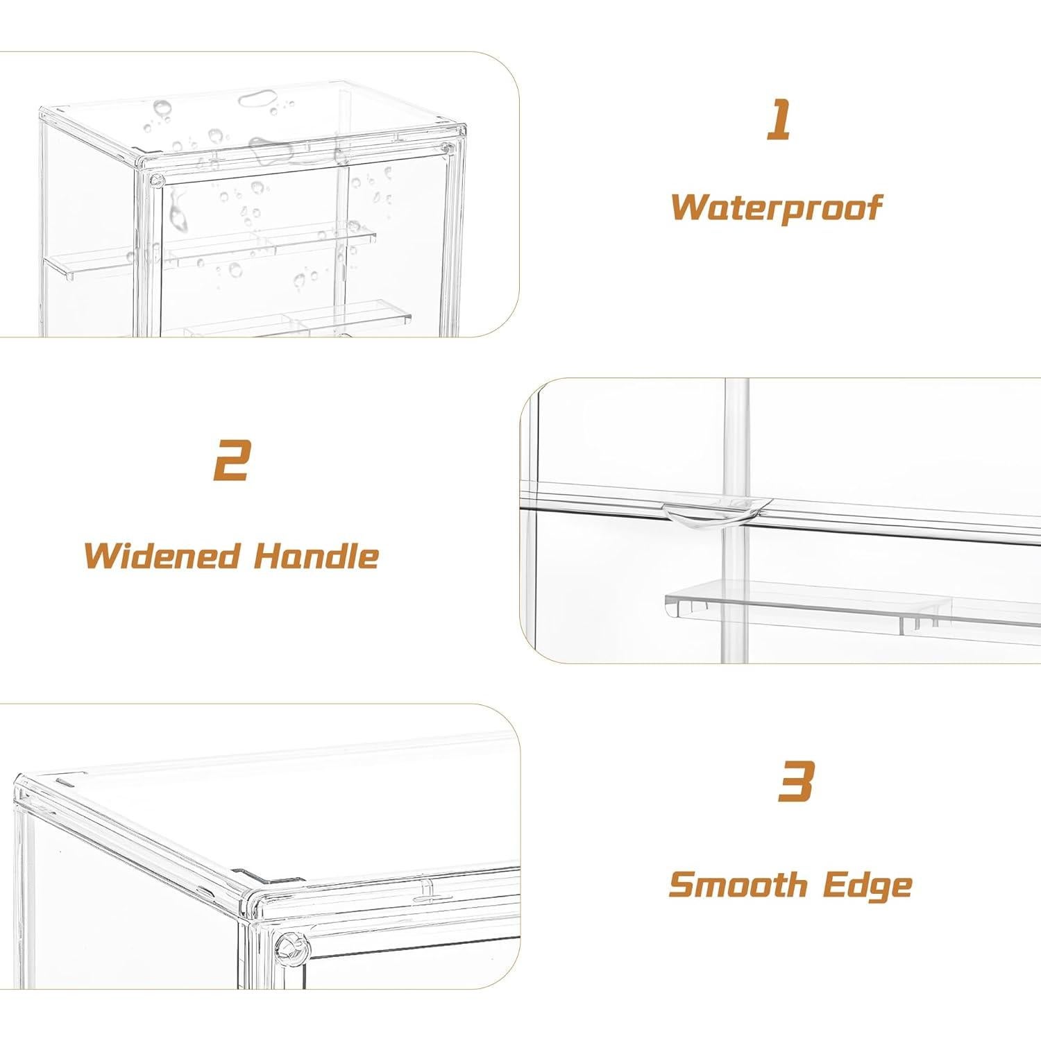 Caja de Exhibición Acrílica LXLXXL 4 Niveles Ajustable Transparente