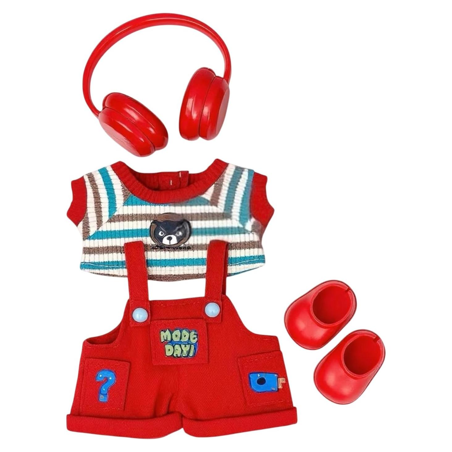 Conjunto de Ropa para Muñecas 15-17cm LUDYHEVY - Overoles Rojo