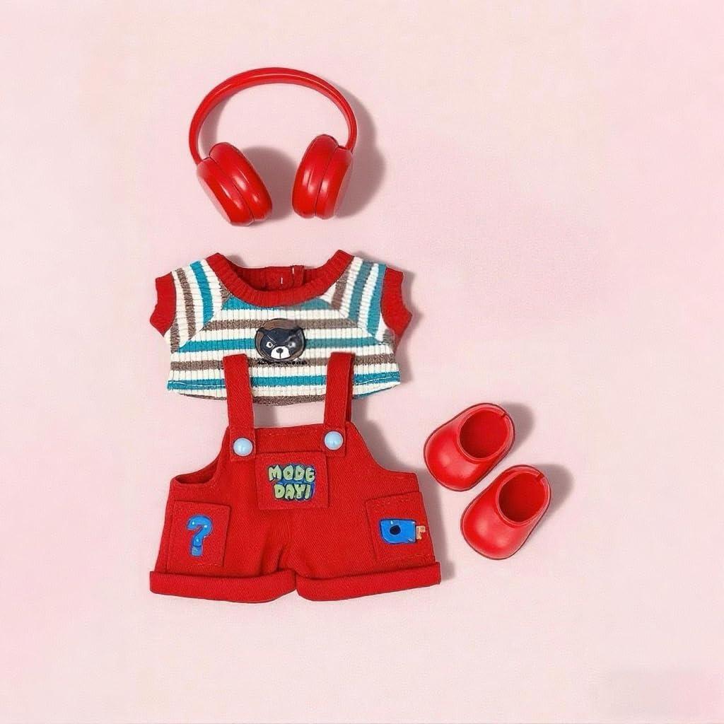 Conjunto de Ropa para Muñecas 15-17cm LUDYHEVY - Overoles Rojo