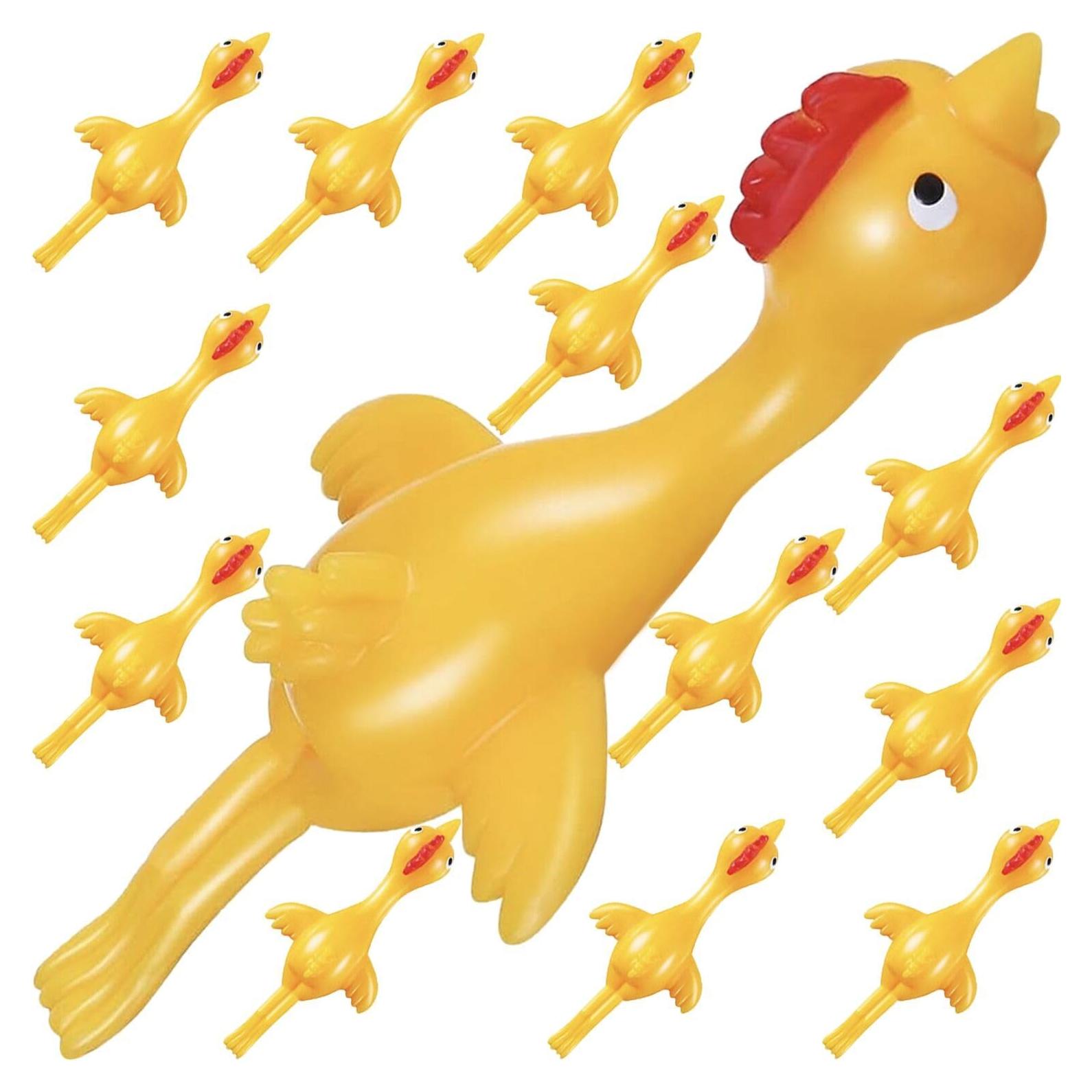 12 Juguetes de Dedo Pollo Lanzador Jishi para Niños