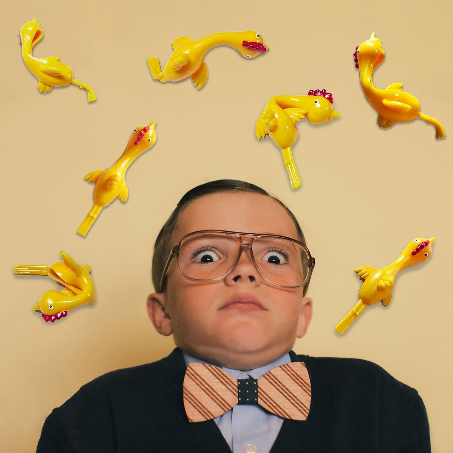 12 Juguetes de Dedo Pollo Lanzador Jishi para Niños