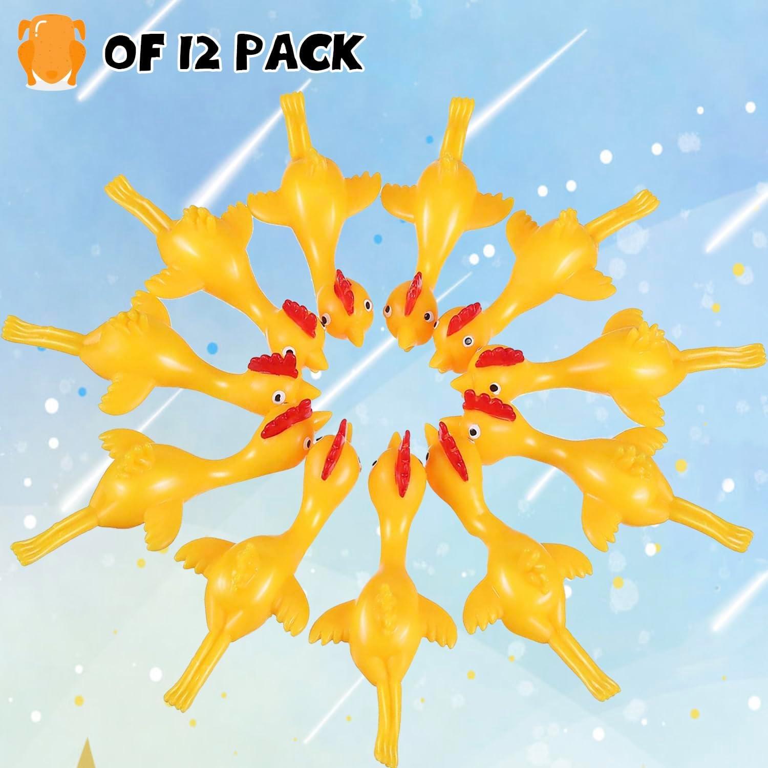 12 Juguetes de Dedo Pollo Lanzador Jishi para Niños