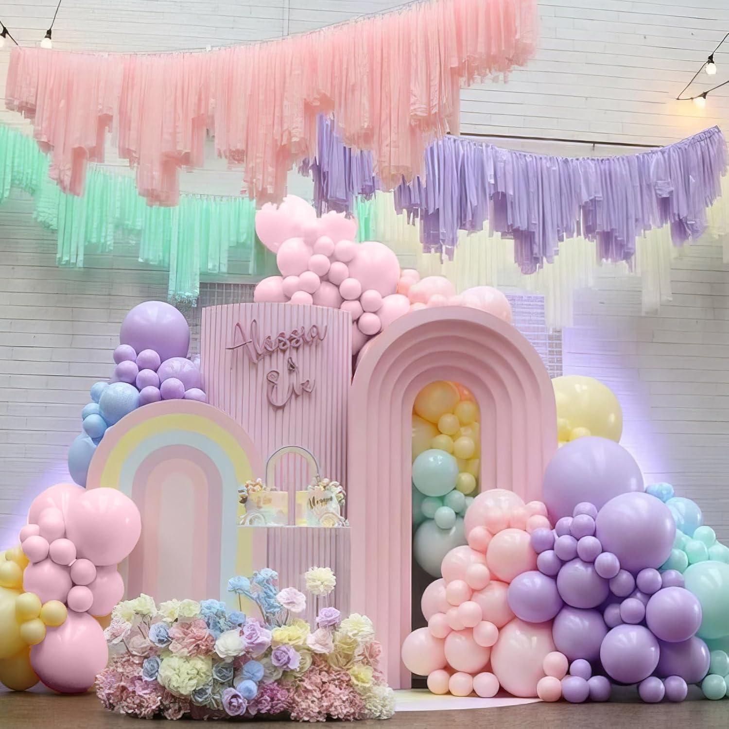 Juego de Globos Pastel 12" Paready - 61 Piezas Multicolor