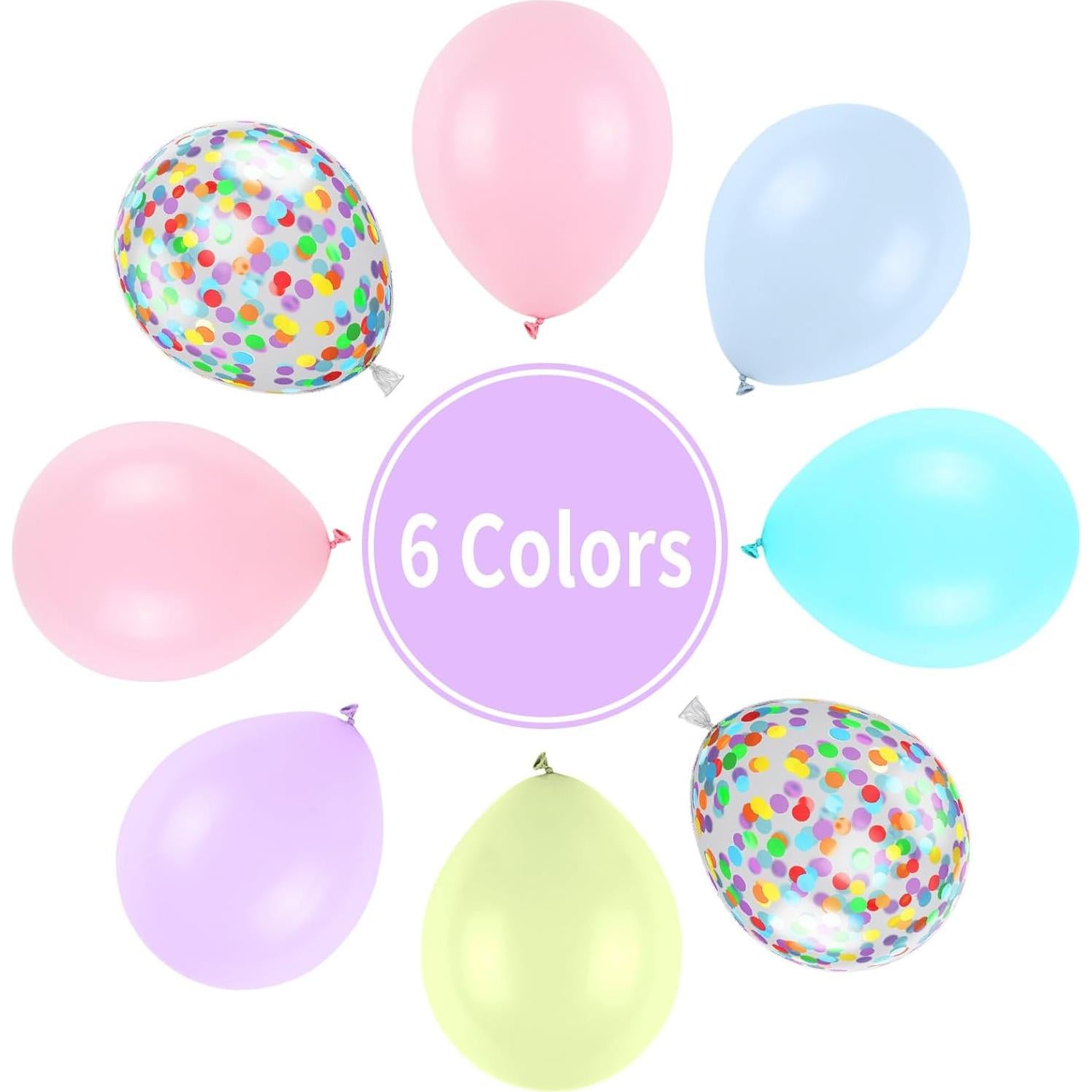 Juego de Globos Pastel 12" Paready - 61 Piezas Multicolor