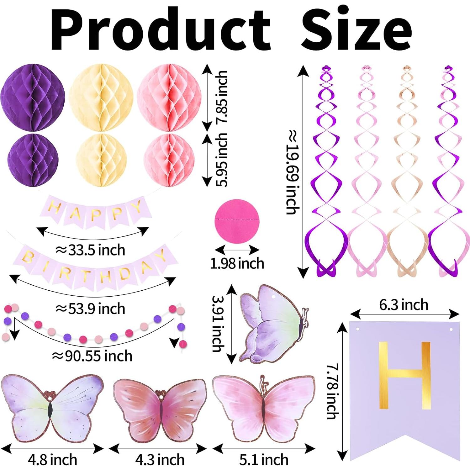 Decoraciones de Cumpleaños KAWKALSH - Banner y Guirnalda 182x60cm