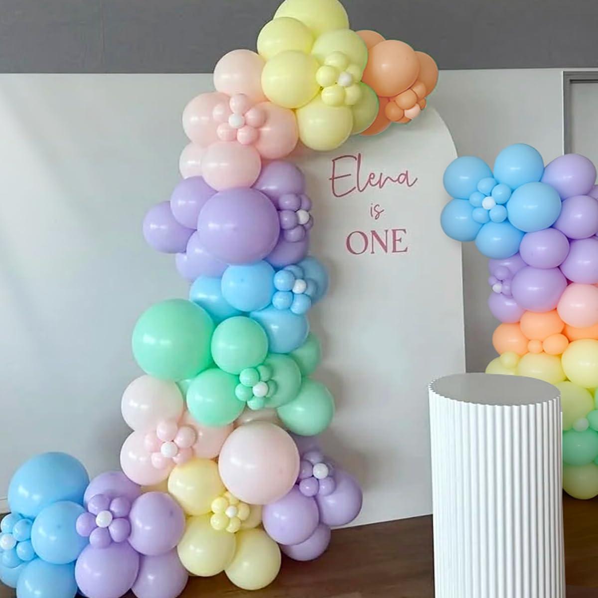 Kit de Arco de Globos Arcoíris Pastel Mebay 155Pcs Decoración Fiesta