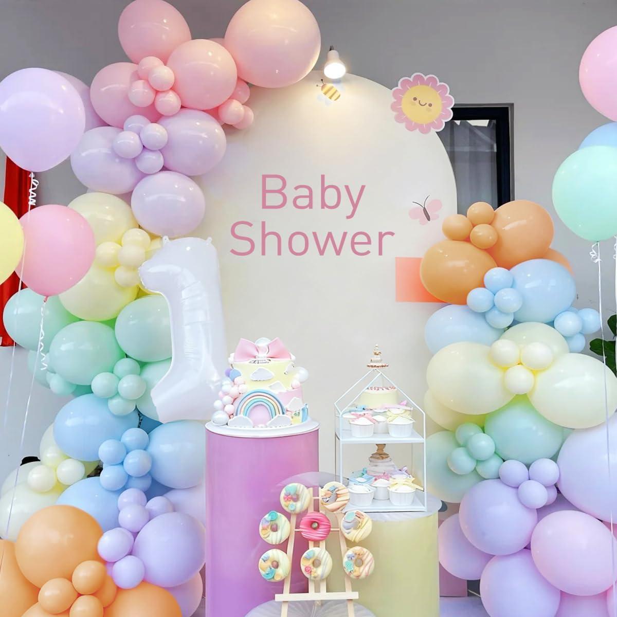 Kit de Arco de Globos Arcoíris Pastel Mebay 155Pcs Decoración Fiesta