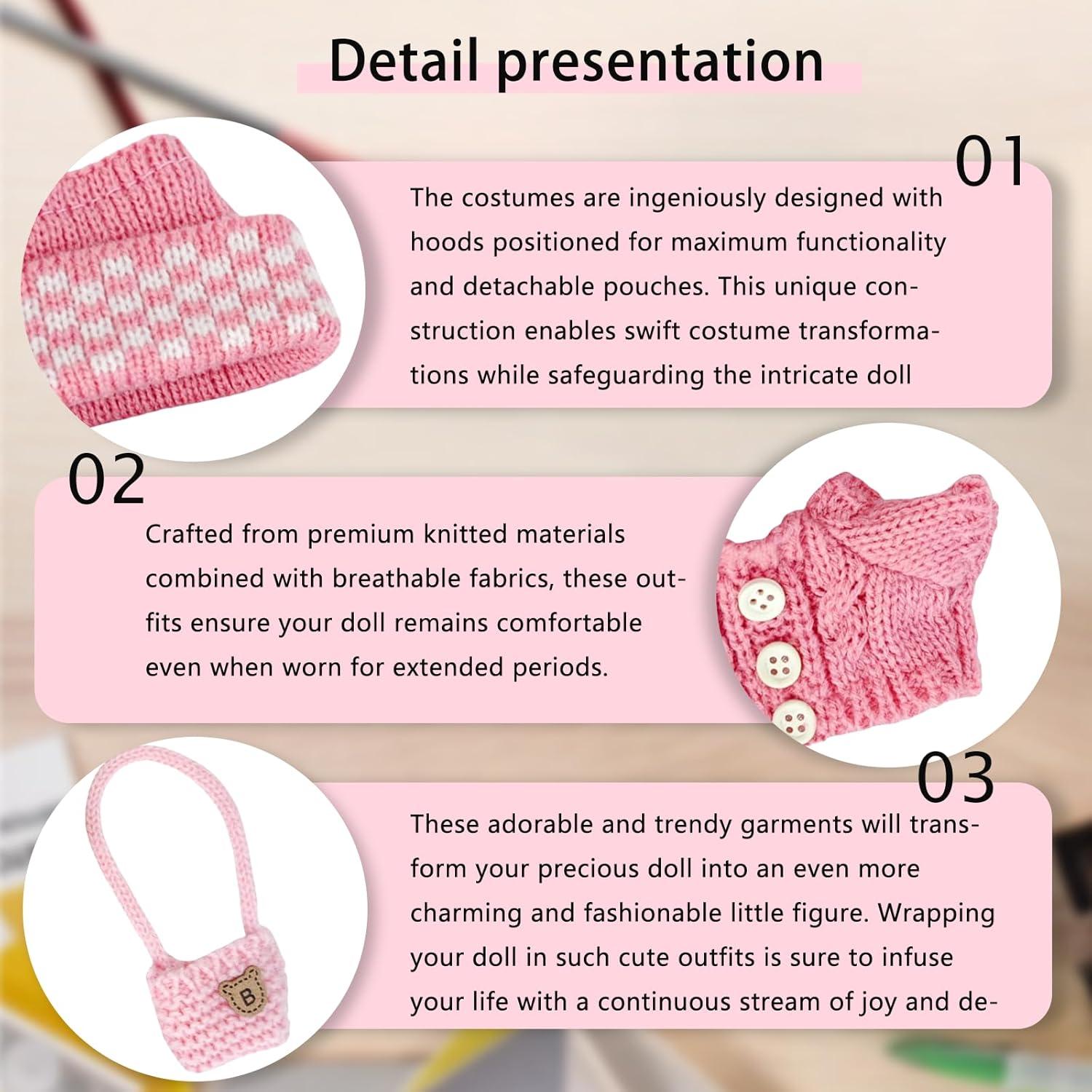 Conjunto de Ropa para Muñecas La520sha 3 Piezas Ganchillo