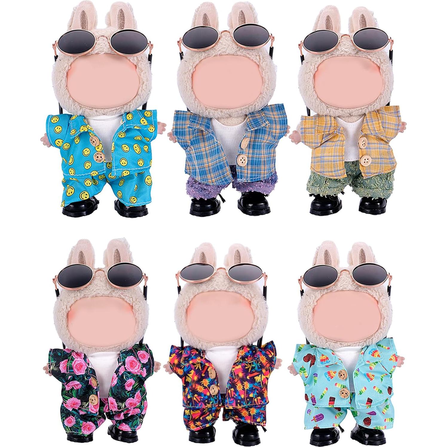 Conjunto de Ropa de Playa para Muñecas Labubu 15-17cm Azul