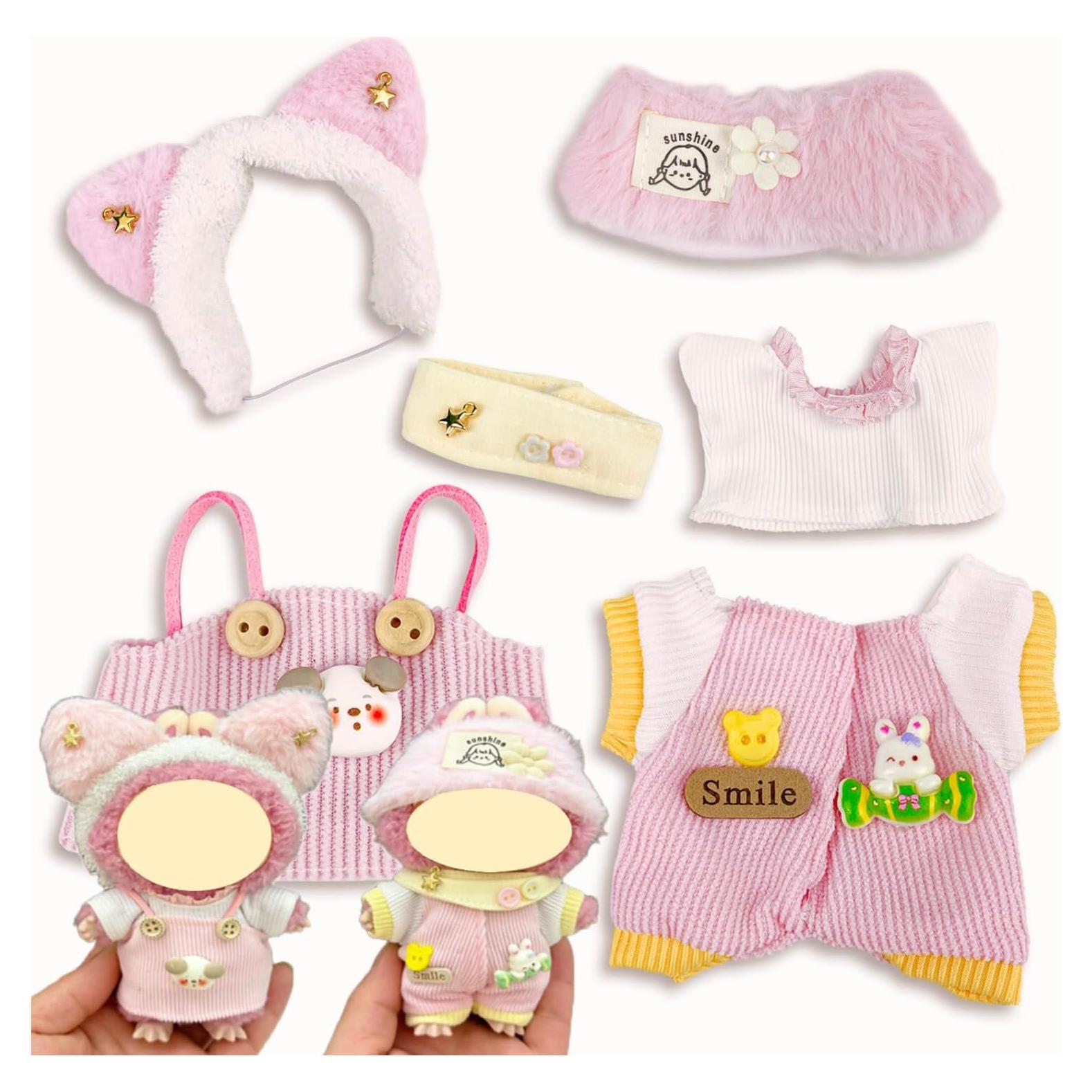 Conjunto de Ropa para Muñecas Labubu 17cm - 2 Prendas Rosa