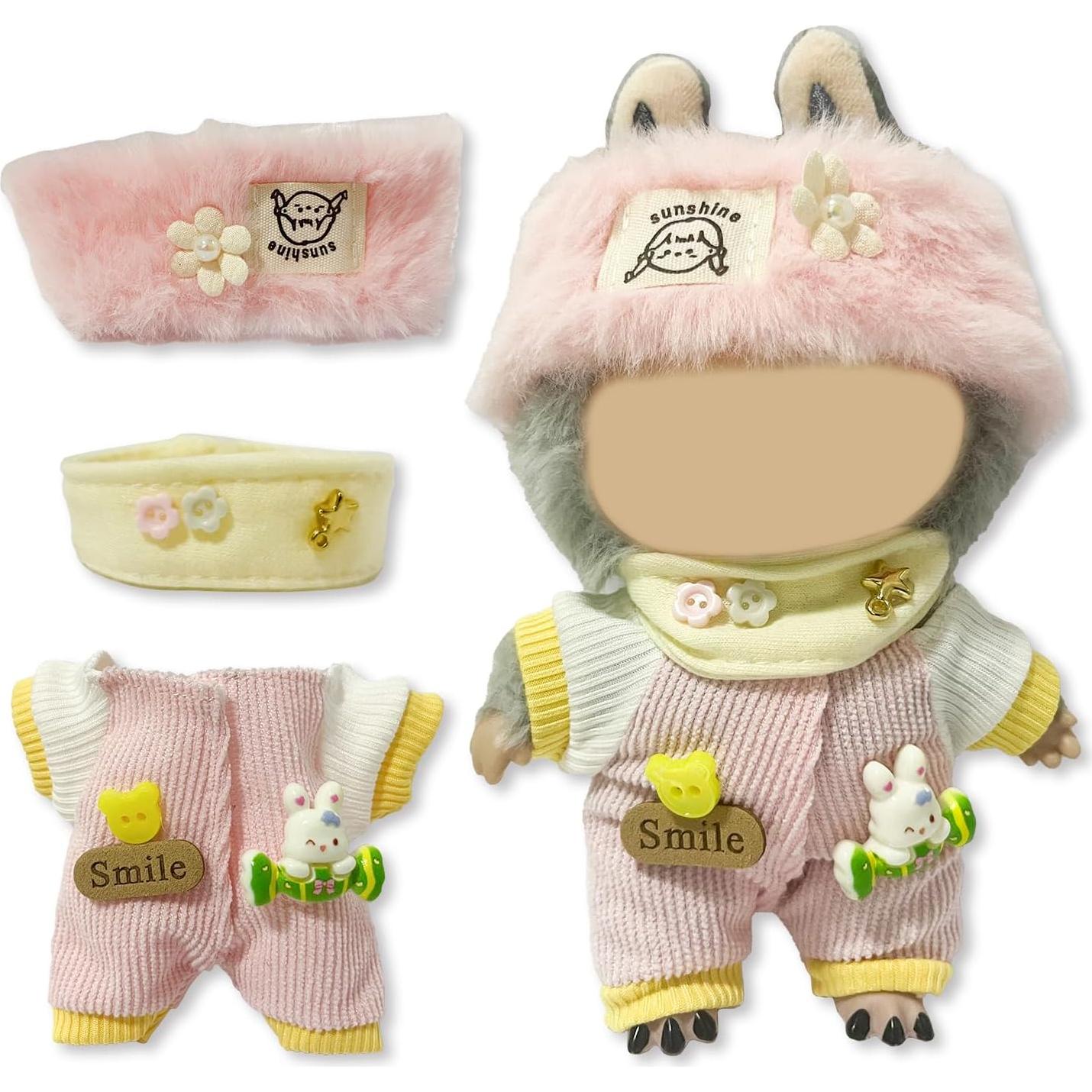 Conjunto de Ropa para Muñecas Labubu 17cm - 2 Prendas Rosa