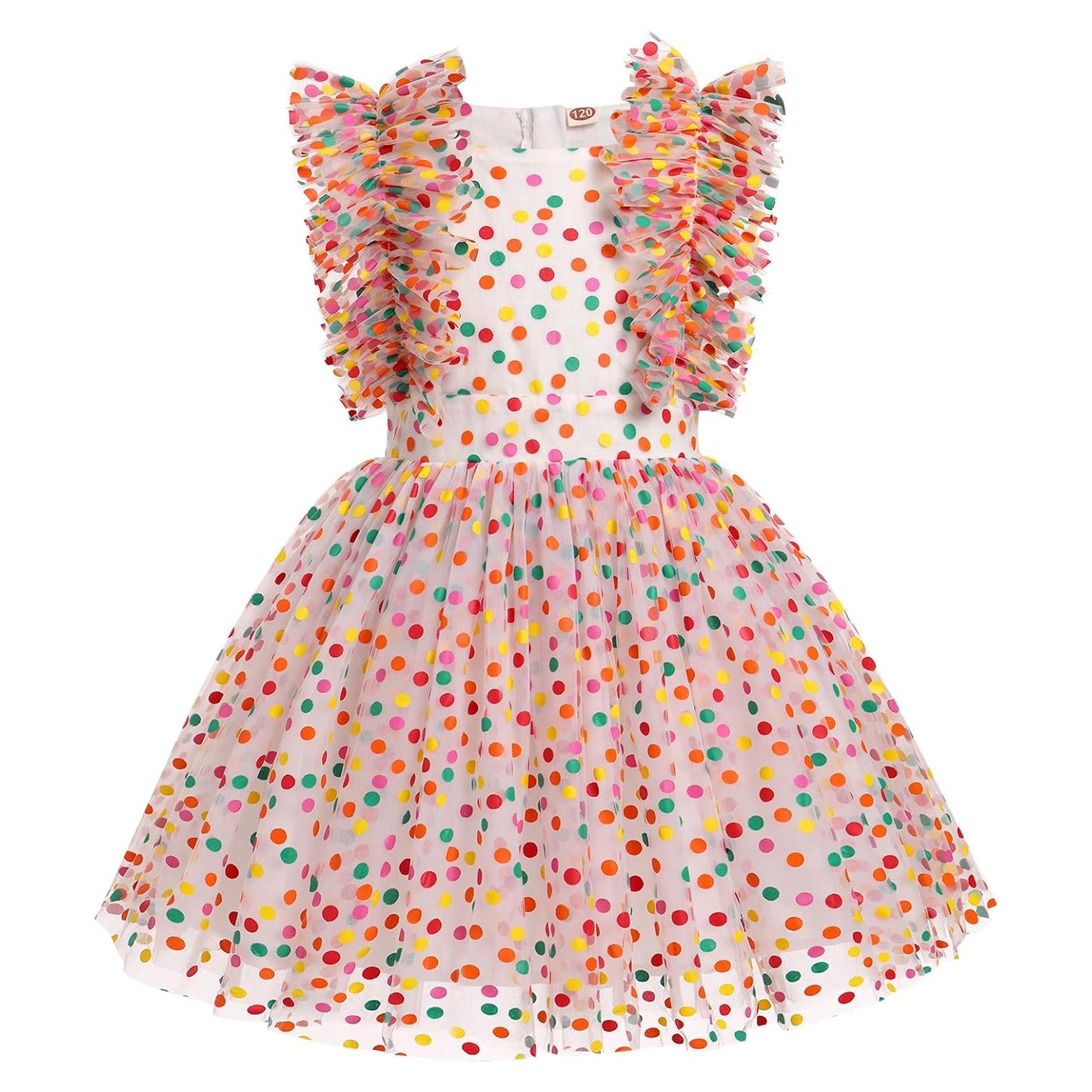 Vestido de Princesa Cumpleaños IMEKIS 7-8 Años Arcoíris