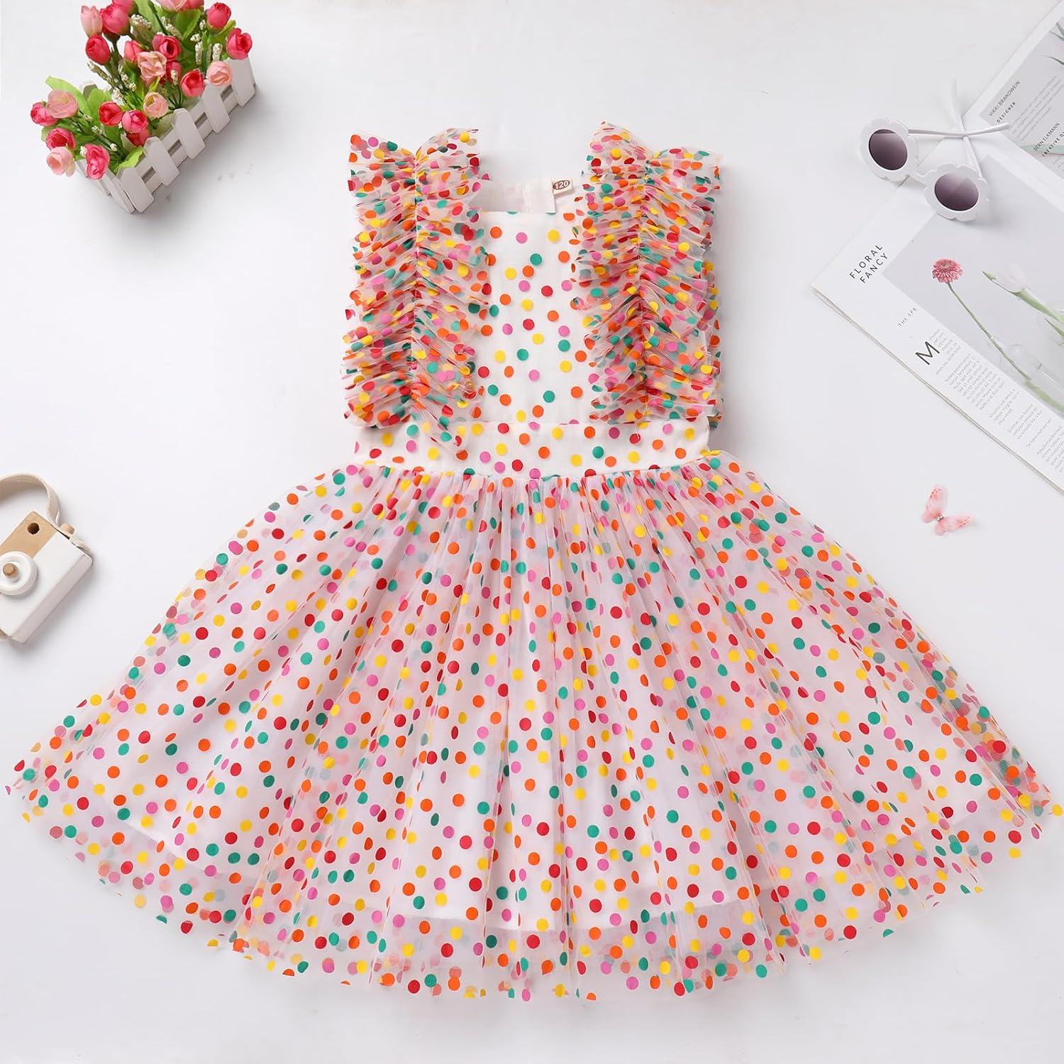 Vestido de Princesa Cumpleaños IMEKIS 7-8 Años Arcoíris