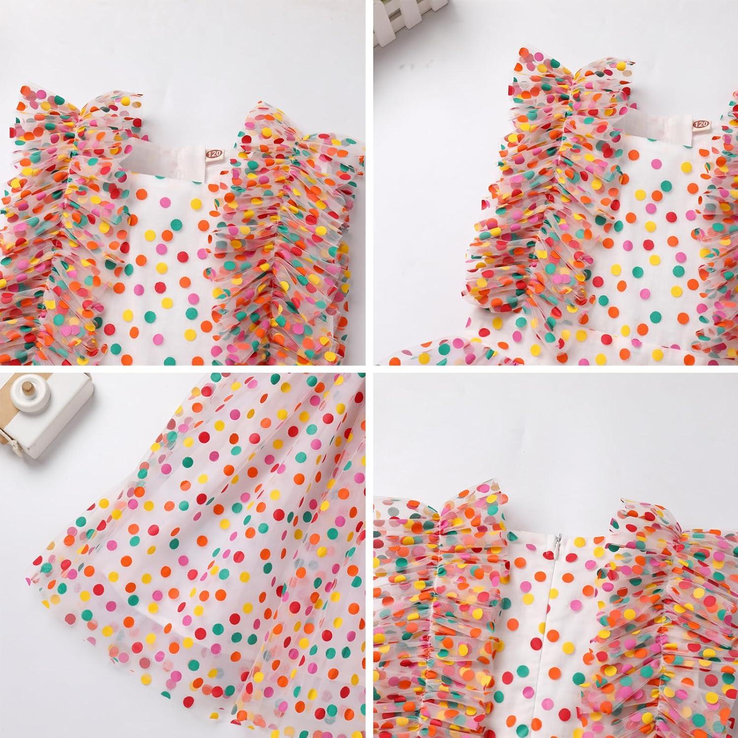 Vestido de Princesa Cumpleaños IMEKIS 7-8 Años Arcoíris