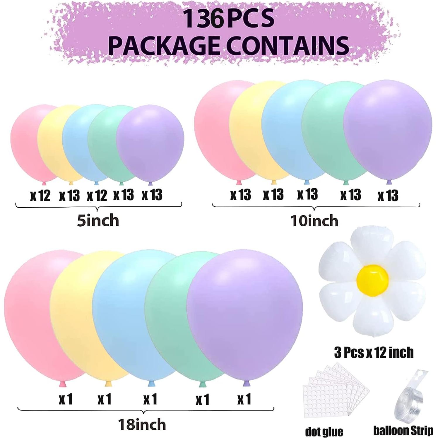 Kit de Arco de Globos Pastel 136pcs AIOZX para Fiesta