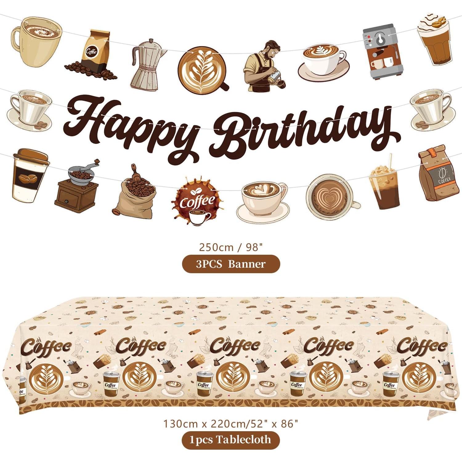 Decoraciones de Cumpleaños de Café LSJDEER - Fiesta para 20