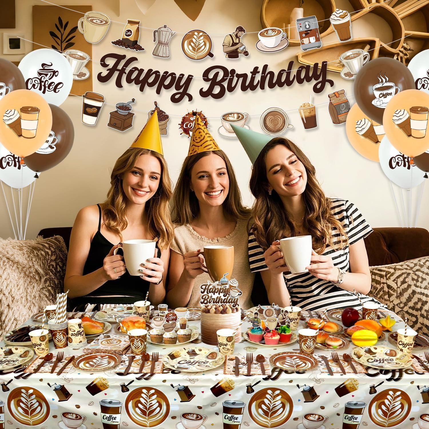 Decoraciones de Cumpleaños de Café LSJDEER - Fiesta para 20