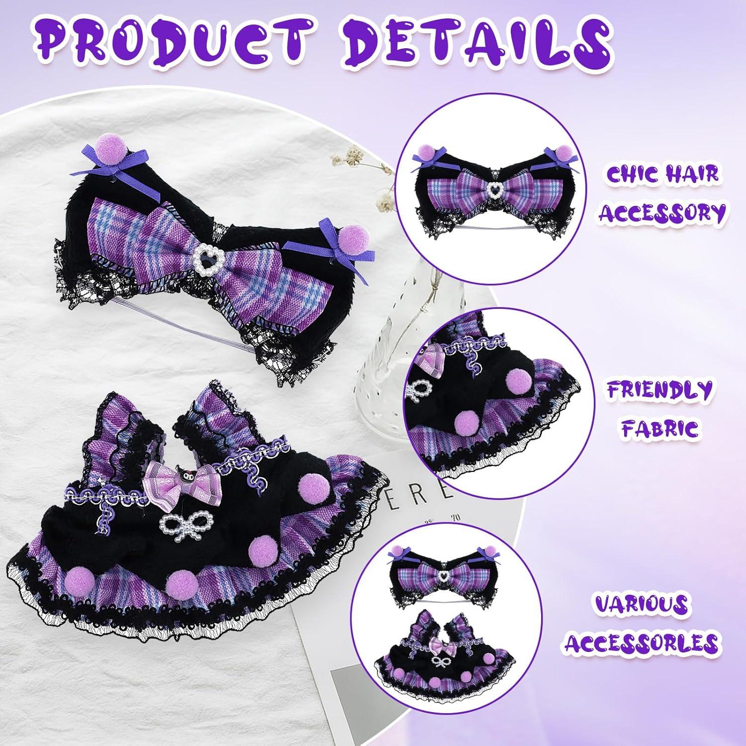 Conjunto de Ropa para Muñeca 17cm YHQuanta - Vestido Morado