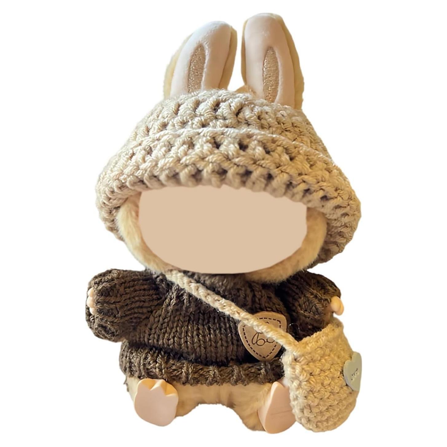 Conjunto de Ganchillo Hecho a Mano para Muñeca Labubu 15-17cm